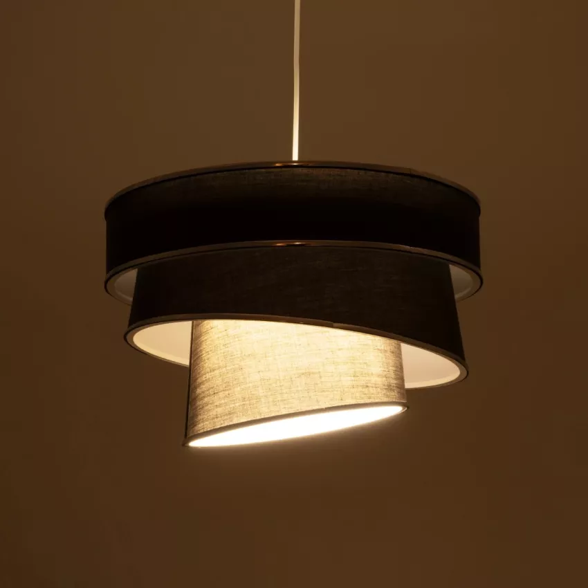 GLOBOSTAR® SIERA  Μοντέρνο Κρεμαστό Φωτιστικό Οροφής με Ντουί 1 x E27 AC 220-240V IP20 - Γκρι & Ασημί - Μ38 x Π38 x Υ26cm