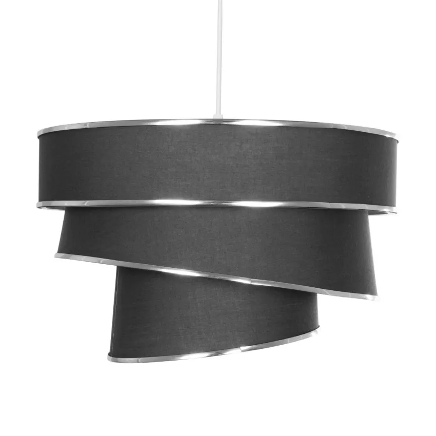 GLOBOSTAR® SIERA  Μοντέρνο Κρεμαστό Φωτιστικό Οροφής με Ντουί 1 x E27 AC 220-240V IP20 - Γκρι & Ασημί - Μ38 x Π38 x Υ26cm