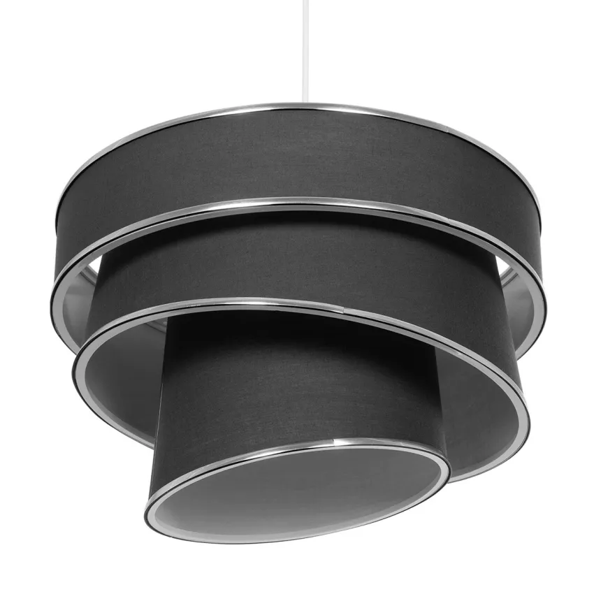 GLOBOSTAR® SIERA  Μοντέρνο Κρεμαστό Φωτιστικό Οροφής με Ντουί 1 x E27 AC 220-240V IP20 - Γκρι & Ασημί - Μ38 x Π38 x Υ26cm