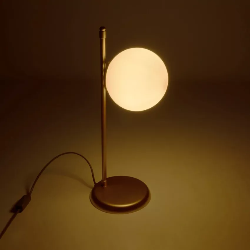 GLOBOSTAR® GLOBUS  Μοντέρνο Επιτραπέζιο Φωτιστικό Πορτατίφ με Ντουί 1 x E27 AC 220-240V IP20 - Χρυσό & Λευκό - Μ21 x Π17 x Υ45cm