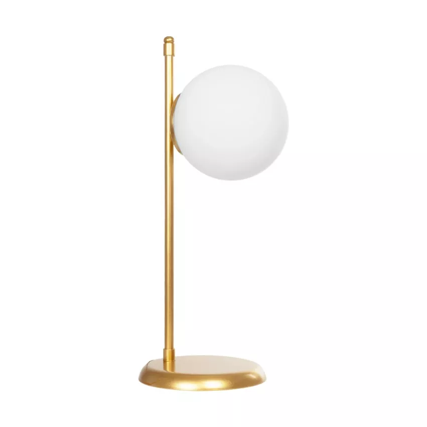GLOBOSTAR® GLOBUS  Μοντέρνο Επιτραπέζιο Φωτιστικό Πορτατίφ με Ντουί 1 x E27 AC 220-240V IP20 - Χρυσό & Λευκό - Μ21 x Π17 x Υ45cm
