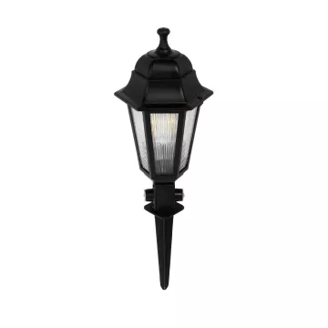 VITRO  Vintage Καρφωτό Φωτιστικό Φαναράκι Μονόφωτο 1 x E27 IP44 Μαύρο Πλαστικό Σώμα - Μ16 x Π16 x Υ51cm