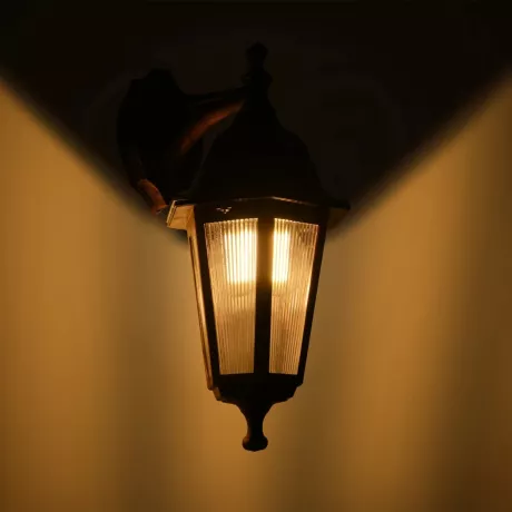 VITRO  Vintage Επιτοίχιο Φωτιστικό Φαναράκι Μονόφωτο 1 x E27 IP44 Χάλκινο Πλαστικό - Μ17 x Π20 x Υ36cm