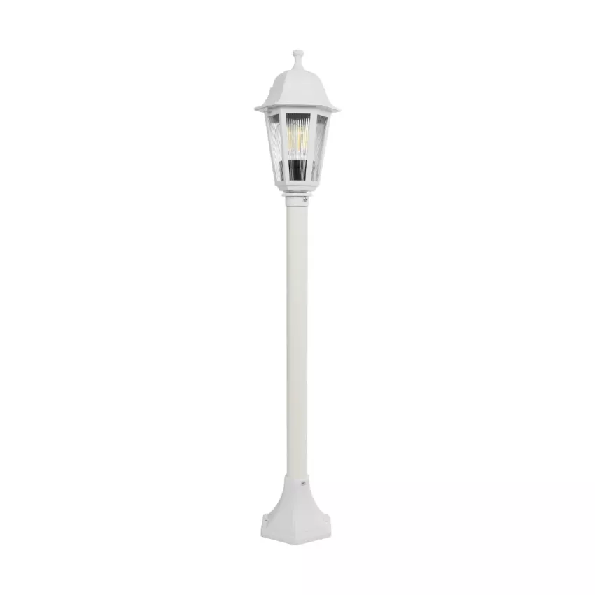 VITRO  Vintage Επιδαπέδιο Φωτιστικό Φαναράκι Μονόφωτο 1 x E27 IP44 Λευκό Πλαστικό Σώμα - Μ16 x Π16 x Υ100cm
