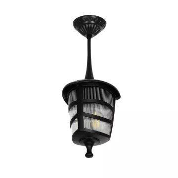 ZARDIN  Vintage Κρεμαστό Φωτιστικό Φαναράκι Μονόφωτο 1 x E27 IP44 Μαύρο Πλαστικό Σώμα - Μ17 x Π17 x Υ42cm