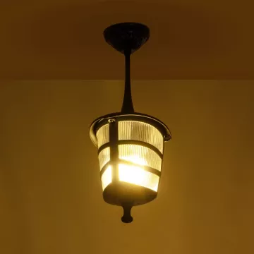 ZARDIN  Vintage Κρεμαστό Φωτιστικό Φαναράκι Μονόφωτο 1 x E27 IP44 Μαύρο Πλαστικό Σώμα - Μ17 x Π17 x Υ42cm