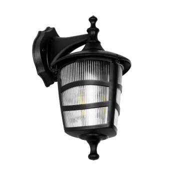 GLOBOSTAR® ZARDIN  Vintage Φωτιστικό Τοίχου - Απλίκα με Ντουί 1 x E27 AC 220-240V IP44 - Μαύρο - Μ17 x Π22 x Υ30cm