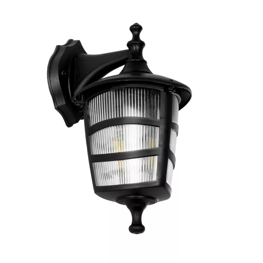 GLOBOSTAR® ZARDIN  Vintage Φωτιστικό Τοίχου - Απλίκα με Ντουί 1 x E27 AC 220-240V IP44 - Μαύρο - Μ17 x Π22 x Υ30cm