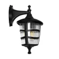 GLOBOSTAR® ZARDIN  Vintage Φωτιστικό Τοίχου - Απλίκα με Ντουί 1 x E27 AC 220-240V IP44 - Μαύρο - Μ17 x Π22 x Υ30cm