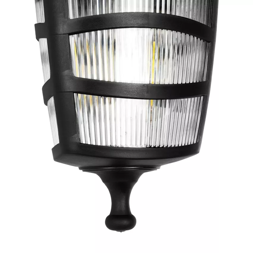 GLOBOSTAR® ZARDIN  Vintage Φωτιστικό Τοίχου - Απλίκα με Ντουί 1 x E27 AC 220-240V IP44 - Μαύρο - Μ17 x Π22 x Υ30cm