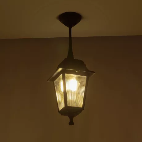 SOLME  Vintage Κρεμαστό Φωτιστικό Φαναράκι Μονόφωτο 1 x E27 IP44 Μαύρο Πλαστικό Σώμα - Μ15 x Π15 x Υ50cm