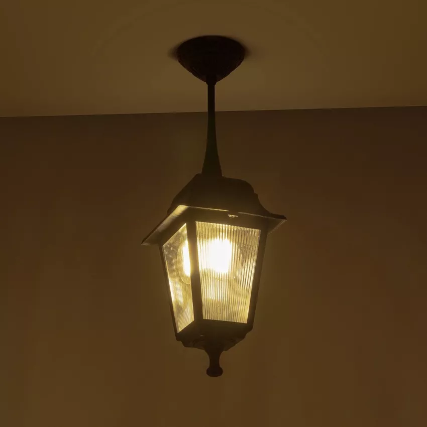 SOLME  Vintage Κρεμαστό Φωτιστικό Φαναράκι Μονόφωτο 1 x E27 IP44 Μαύρο Πλαστικό Σώμα - Μ15 x Π15 x Υ50cm