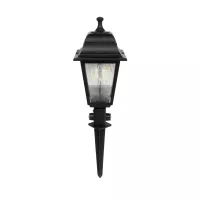 SOLME  Vintage Καρφωτό Φωτιστικό Φαναράκι Μονόφωτο 1 x E27 IP44 Μαύρο Πλαστικό Σώμα - Μ15 x Π15 x Υ50cm