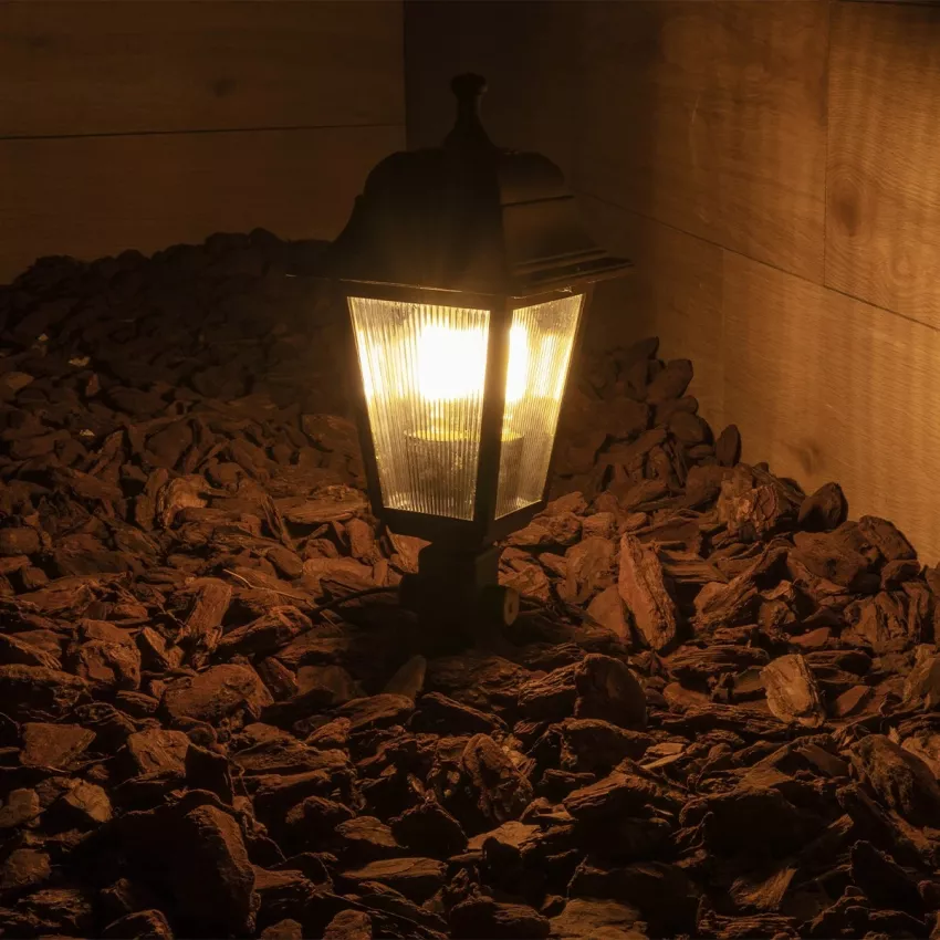 SOLME  Vintage Καρφωτό Φωτιστικό Φαναράκι Μονόφωτο 1 x E27 IP44 Μαύρο Πλαστικό Σώμα - Μ15 x Π15 x Υ50cm