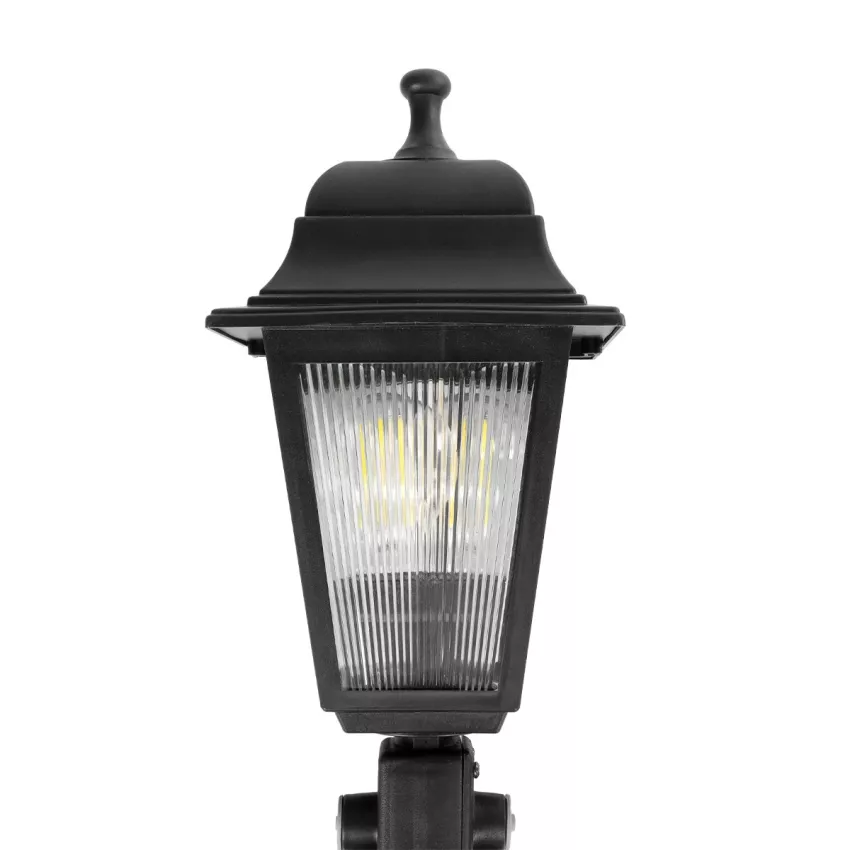 SOLME  Vintage Καρφωτό Φωτιστικό Φαναράκι Μονόφωτο 1 x E27 IP44 Μαύρο Πλαστικό Σώμα - Μ15 x Π15 x Υ50cm