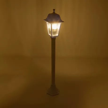 SOLME  Vintage Επιδαπέδιο Φωτιστικό Φαναράκι Μονόφωτο 1 x E27 IP44 Λευκό Πλαστικό Σώμα - Μ15 x Π15 x Υ100cm