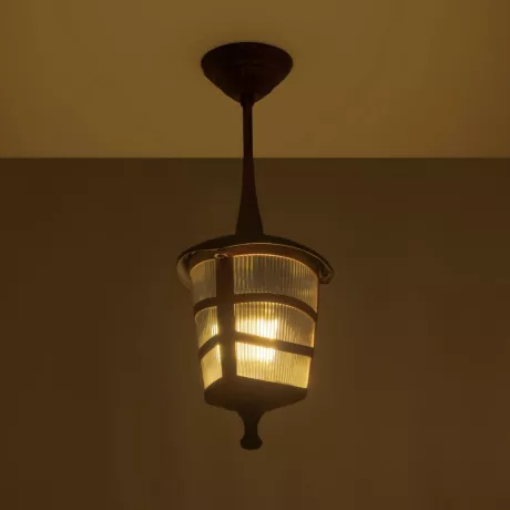 ZARDIN  Vintage Κρεμαστό Φωτιστικό Φαναράκι Μονόφωτο 1 x E27 IP44 Χάλκινο Πλαστικό Σώμα - Μ17 x Π17 x Υ42cm