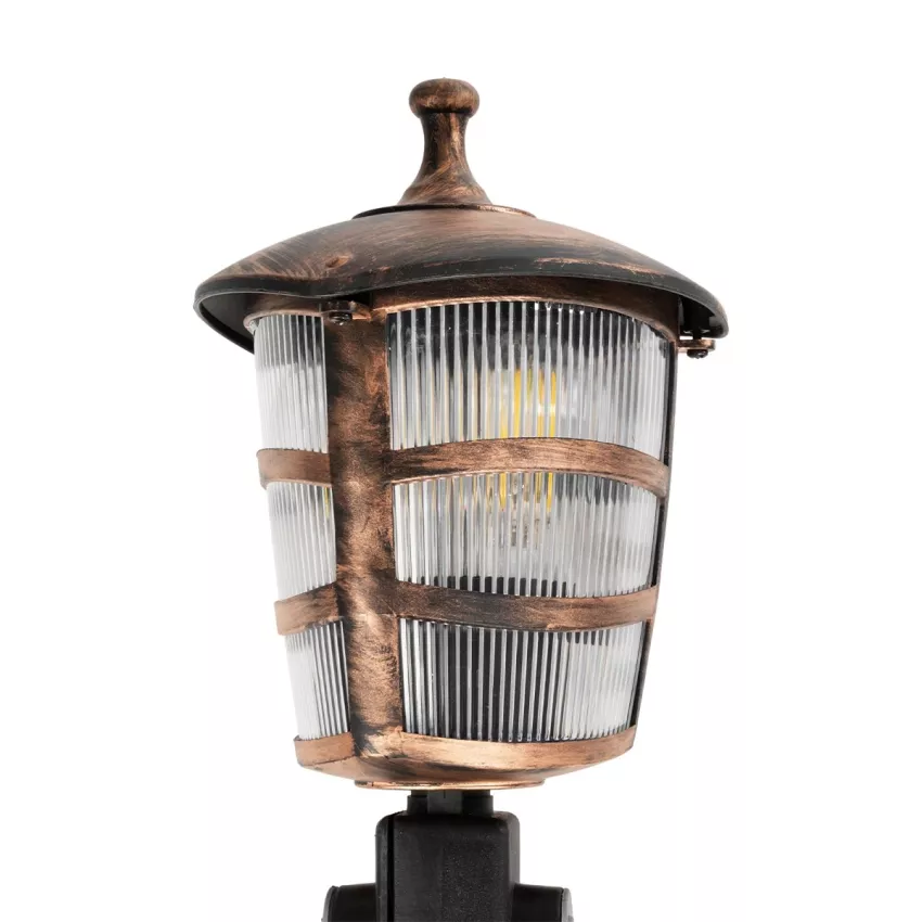 ZARDIN  Vintage Καρφωτό Φωτιστικό Φαναράκι Μονόφωτο 1 x E27 IP44 Χάλκινο Πλαστικό Σώμα - Μ17 x Π17 x Υ45cm