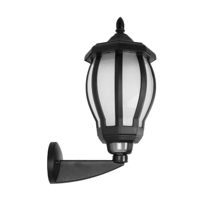 VERDI  Vintage Επιτοίχιο Φωτιστικό Φαναράκι Μονόφωτο 1 x E27 IP44 Μαύρο Πλαστικό Σώμα - Μ23 x Π17 x Υ40cm