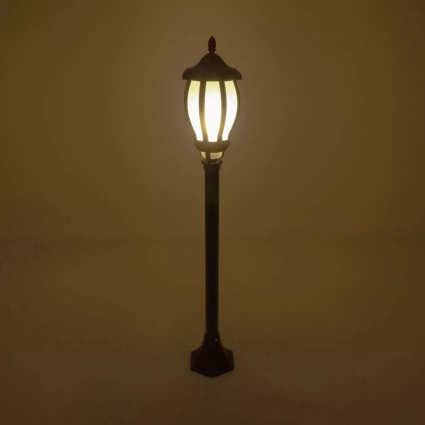 VERDI  Vintage Επιδαπέδιο Φωτιστικό Φαναράκι Μονόφωτο 1 x E27 IP44 Μαύρο Πλαστικό Σώμα - Μ17 x Π17 x Υ104.5cm