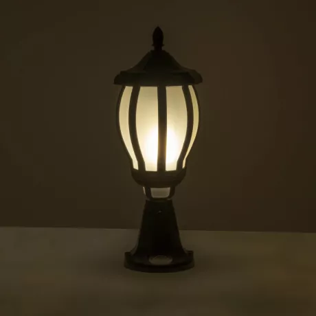 VERDI  Vintage Επιδαπέδιο Φωτιστικό Φαναράκι Μονόφωτο 1 x E27 IP44 Μαύρο Πλαστικό Σώμα - Μ17 x Π17 x Υ47cm
