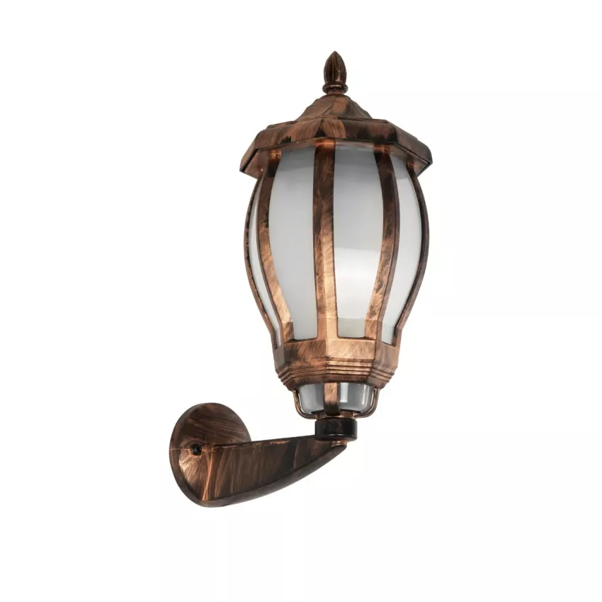 VERDI  Vintage Επιτοίχιο Φωτιστικό Φαναράκι Μονόφωτο 1 x E27 IP44 Χάλκινο Πλαστικό Σώμα - Μ23 x Π17 x Υ40cm