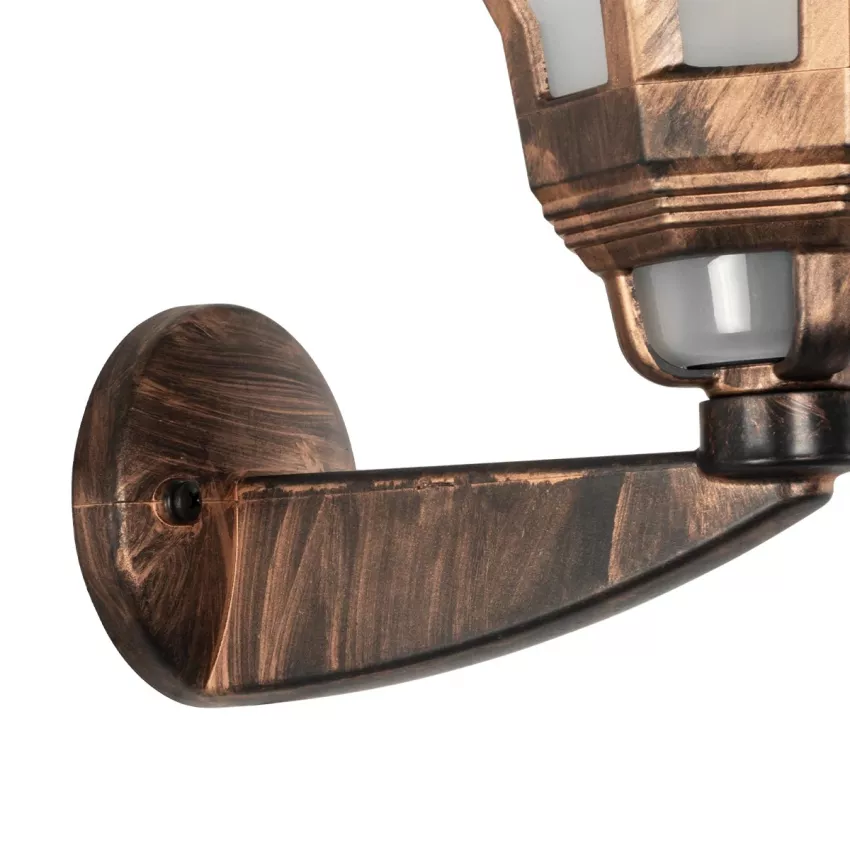 VERDI  Vintage Επιτοίχιο Φωτιστικό Φαναράκι Μονόφωτο 1 x E27 IP44 Χάλκινο Πλαστικό Σώμα - Μ23 x Π17 x Υ40cm