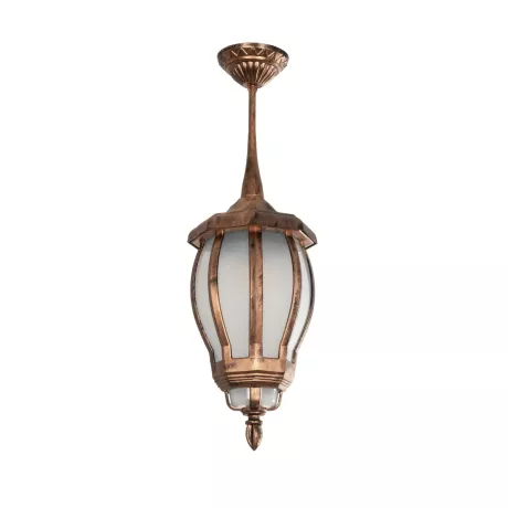 VERDI  Vintage Κρεμαστό Φωτιστικό Φαναράκι Μονόφωτο 1 x E27 IP44 Χάλκινο Πλαστικό Σώμα - Μ17 x Π17 x Υ47cm