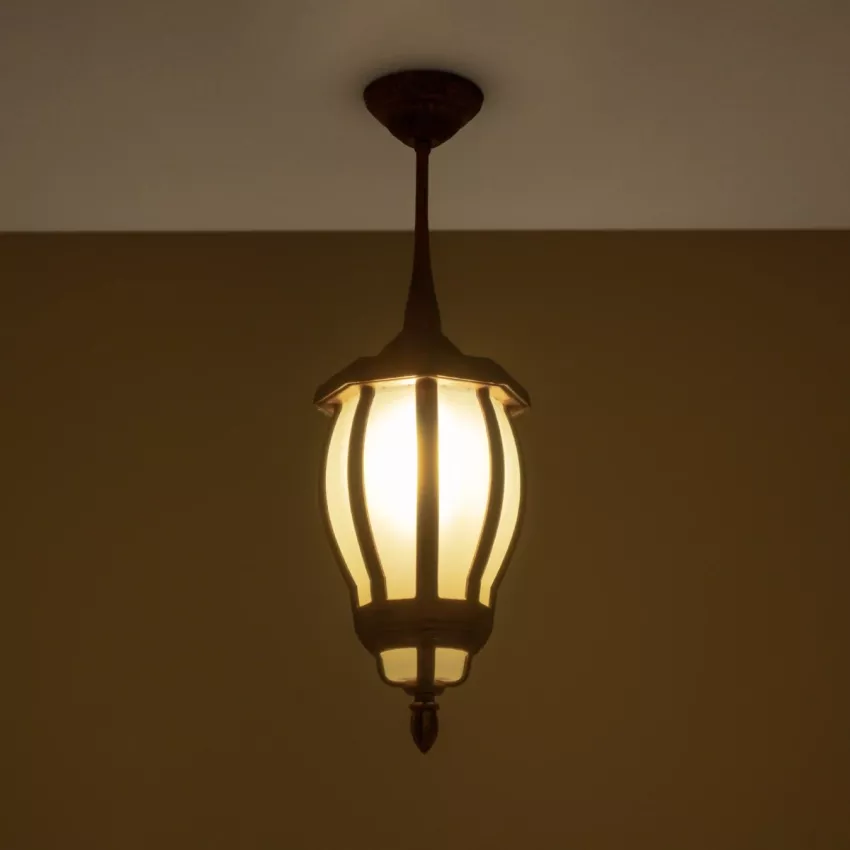 VERDI  Vintage Κρεμαστό Φωτιστικό Φαναράκι Μονόφωτο 1 x E27 IP44 Χάλκινο Πλαστικό Σώμα - Μ17 x Π17 x Υ47cm