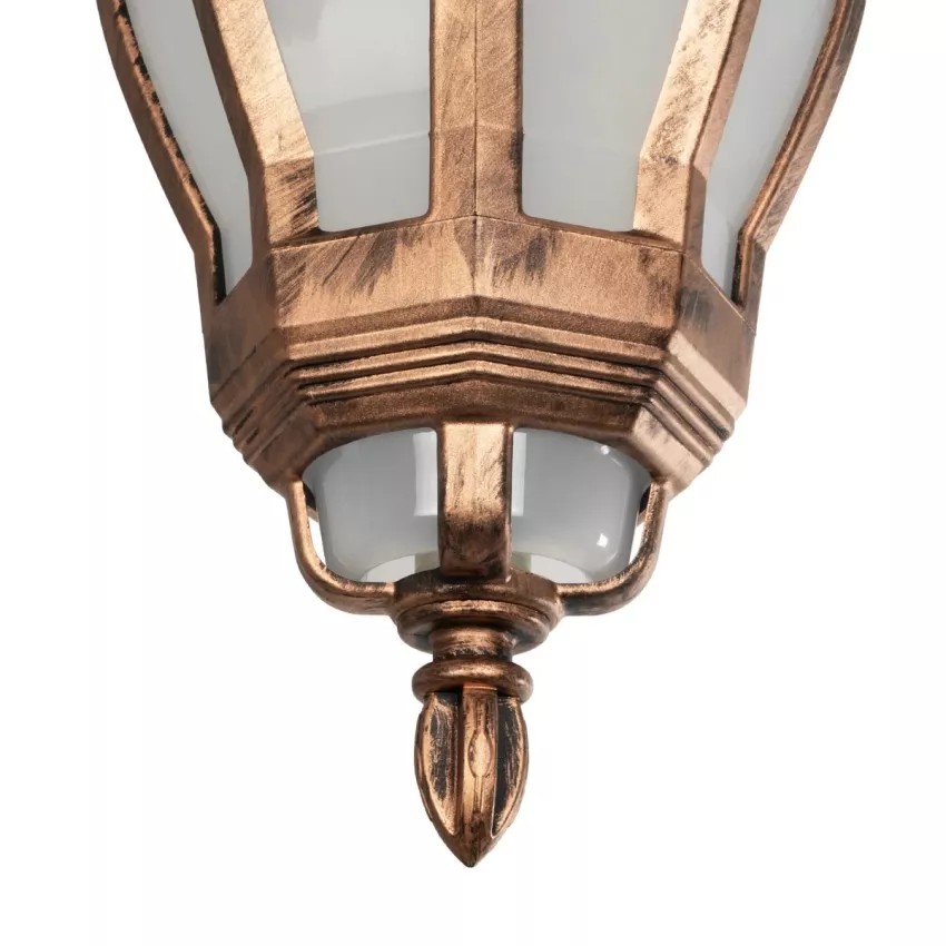VERDI  Vintage Κρεμαστό Φωτιστικό Φαναράκι Μονόφωτο 1 x E27 IP44 Χάλκινο Πλαστικό Σώμα - Μ17 x Π17 x Υ47cm