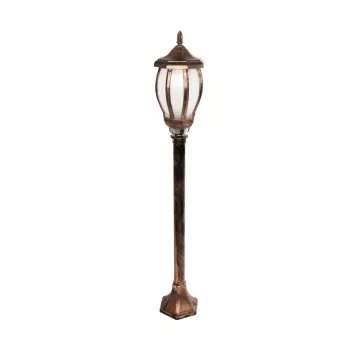 VERDI  Vintage Επιδαπέδιο Φωτιστικό Φαναράκι Μονόφωτο 1 x E27 IP44 Χάλκινο Πλαστικό Σώμα - Μ17 x Π17 x Υ104.5cm