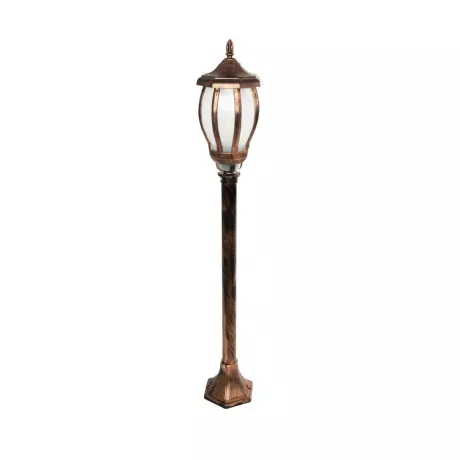 VERDI  Vintage Επιδαπέδιο Φωτιστικό Φαναράκι Μονόφωτο 1 x E27 IP44 Χάλκινο Πλαστικό Σώμα - Μ17 x Π17 x Υ104.5cm