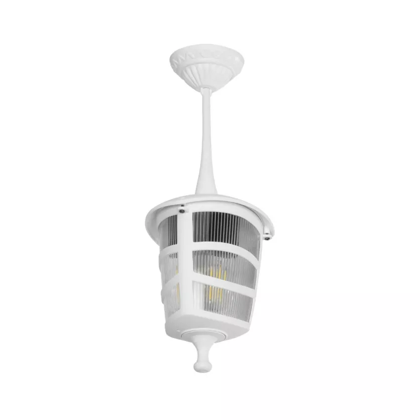 ZARDIN  Vintage Κρεμαστό Φωτιστικό Φαναράκι Μονόφωτο 1 x E27 IP44 Λευκό Πλαστικό Σώμα - Μ17 x Π17 x Υ42cm