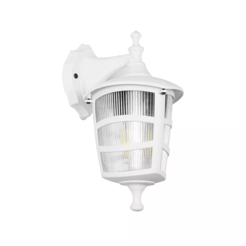 ZARDIN  Vintage Επιτοίχιο Φωτιστικό Φαναράκι Μονόφωτο 1 x E27 IP44 Λευκό Πλαστικό Σώμα - Μ22 x Π17 x Υ27cm