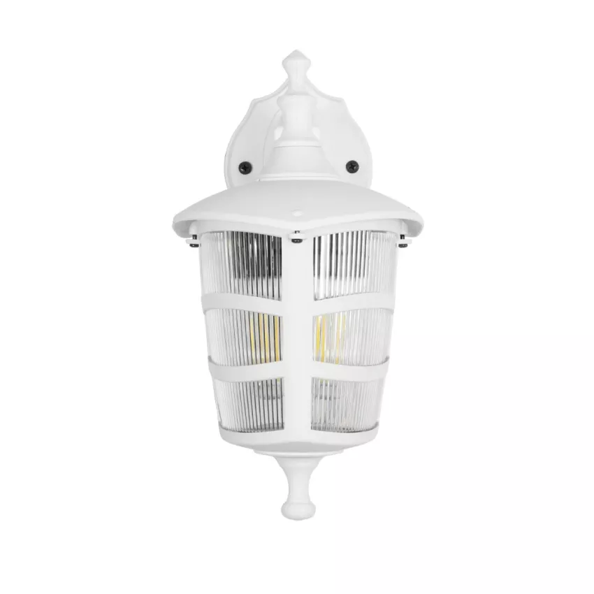 ZARDIN  Vintage Επιτοίχιο Φωτιστικό Φαναράκι Μονόφωτο 1 x E27 IP44 Λευκό Πλαστικό Σώμα - Μ22 x Π17 x Υ27cm