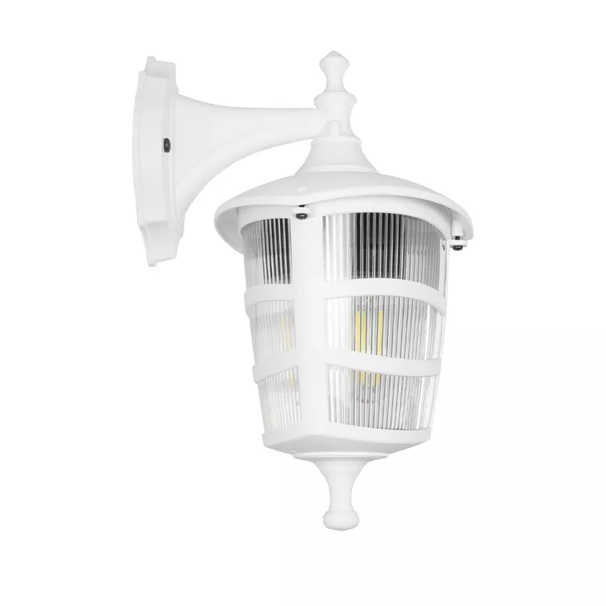 ZARDIN  Vintage Επιτοίχιο Φωτιστικό Φαναράκι Μονόφωτο 1 x E27 IP44 Λευκό Πλαστικό Σώμα - Μ22 x Π17 x Υ27cm