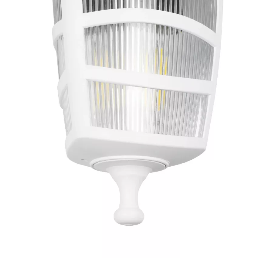 ZARDIN  Vintage Επιτοίχιο Φωτιστικό Φαναράκι Μονόφωτο 1 x E27 IP44 Λευκό Πλαστικό Σώμα - Μ22 x Π17 x Υ27cm