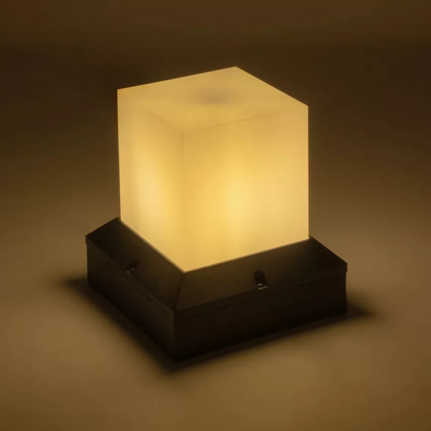 CUBIX  Μοντέρνο Επιδαπέδιο Φωτιστικό Μονόφωτο 1 x E27 IP44 Μαύρο Πλαστικό Σώμα - Μ22.5 x Π22.5 x Υ25cm