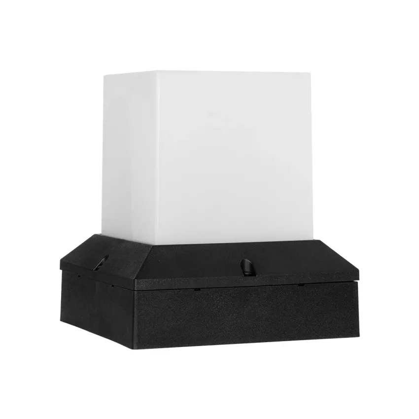 CUBIX  Μοντέρνο Επιδαπέδιο Φωτιστικό Μονόφωτο 1 x E27 IP44 Μαύρο Πλαστικό Σώμα - Μ22.5 x Π22.5 x Υ25cm