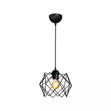GLOBOSTAR® VORTEX  Μοντέρνο Κρεμαστό Φωτιστικό Οροφής με Ντουί 1 x E27 AC 220-240V IP20 - Μαύρο - Μ23.5 x Π23.5 x Υ20cm