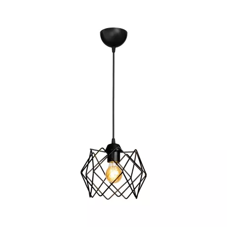 GLOBOSTAR® VORTEX  Μοντέρνο Κρεμαστό Φωτιστικό Οροφής με Ντουί 1 x E27 AC 220-240V IP20 - Μαύρο - Μ23.5 x Π23.5 x Υ20cm