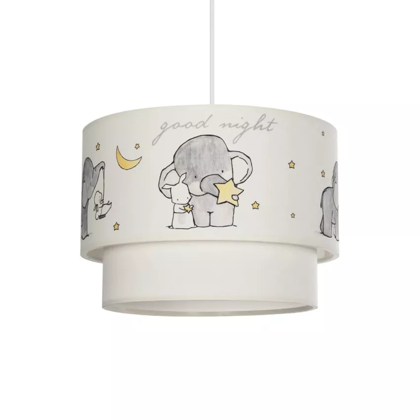 ELEPHANT  Παιδικό Κρεμαστό Φωτιστικό Φιγούρα Μονόφωτο 1 x E27 IP20 Λευκό Ύφασμα - Μ30 x Π30 x Υ70cm