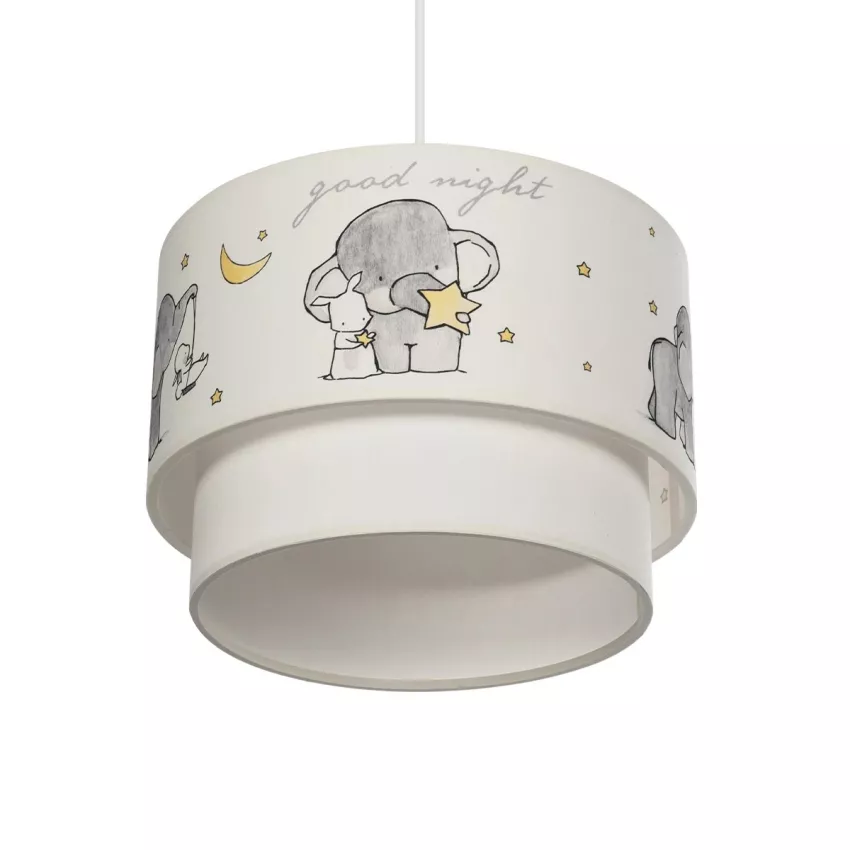 ELEPHANT  Παιδικό Κρεμαστό Φωτιστικό Φιγούρα Μονόφωτο 1 x E27 IP20 Λευκό Ύφασμα - Μ30 x Π30 x Υ70cm