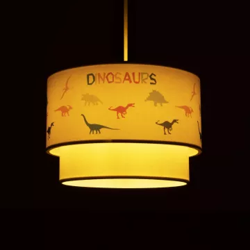GLOBOSTAR® DINO  Παιδικό Κρεμαστό Φωτιστικό Οροφής με Ντουί 1 x E27 AC 220-240V IP20 - Πολύχρωμο - Μ30 x Π30 x Υ24cm