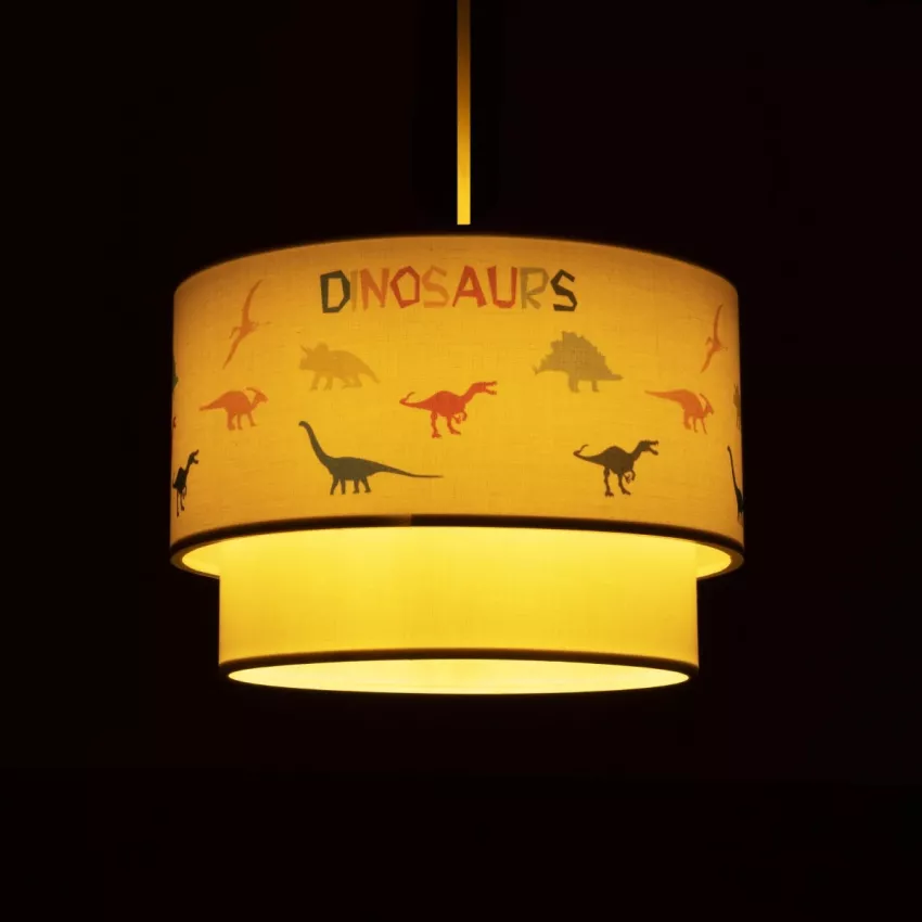 GLOBOSTAR® DINO  Παιδικό Κρεμαστό Φωτιστικό Οροφής με Ντουί 1 x E27 AC 220-240V IP20 - Πολύχρωμο - Μ30 x Π30 x Υ24cm