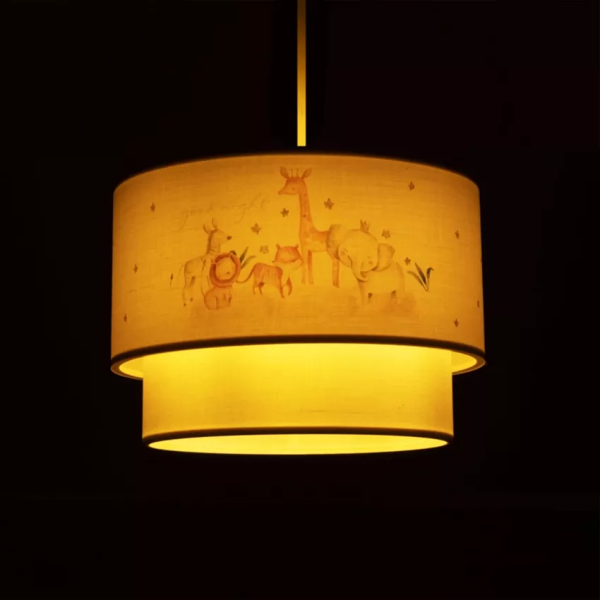 GIRAFFE  Παιδικό Κρεμαστό Φωτιστικό Φιγούρα Μονόφωτο 1 x E27 IP20 Λευκό Ύφασμα - Μ30 x Π30 x Υ70cm
