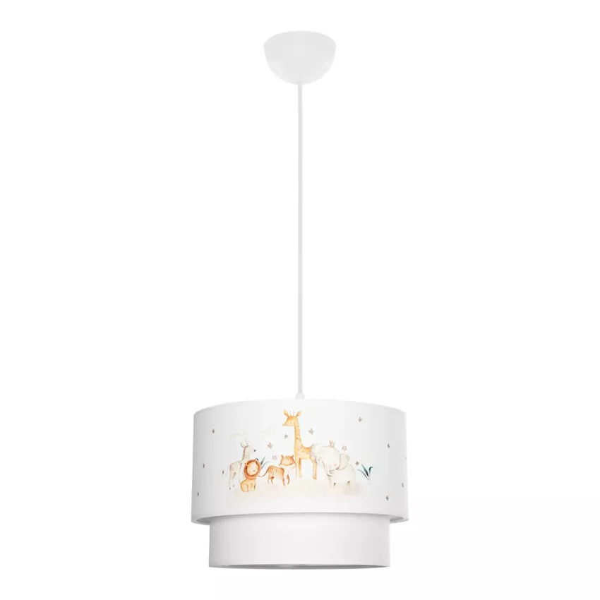 GIRAFFE  Παιδικό Κρεμαστό Φωτιστικό Φιγούρα Μονόφωτο 1 x E27 IP20 Λευκό Ύφασμα - Μ30 x Π30 x Υ70cm