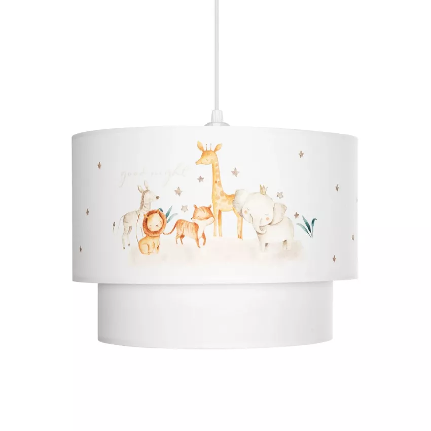 GIRAFFE  Παιδικό Κρεμαστό Φωτιστικό Φιγούρα Μονόφωτο 1 x E27 IP20 Λευκό Ύφασμα - Μ30 x Π30 x Υ70cm