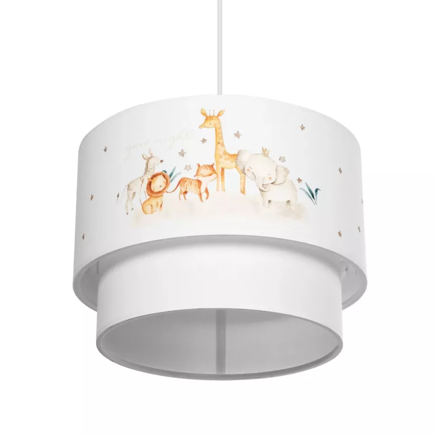 GIRAFFE  Παιδικό Κρεμαστό Φωτιστικό Φιγούρα Μονόφωτο 1 x E27 IP20 Λευκό Ύφασμα - Μ30 x Π30 x Υ70cm