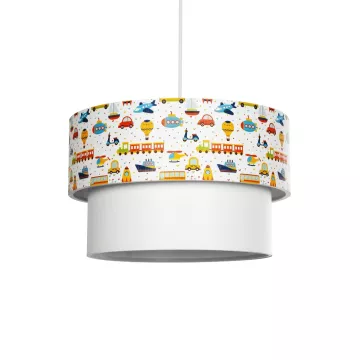 TRAIN  Παιδικό Κρεμαστό Φωτιστικό Φιγούρα Μονόφωτο 1 x E27 IP20 Λευκό Ύφασμα - Μ30 x Π30 x Υ70cm